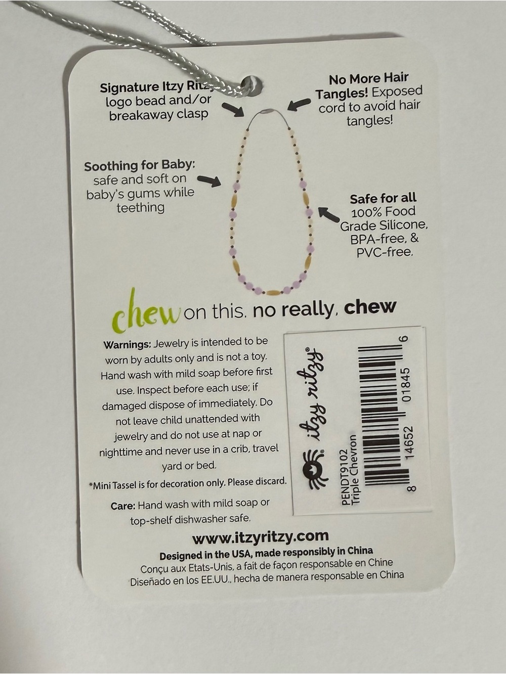Itzy Ritzy Chevron Teething Necklace - Picture 8 of 8